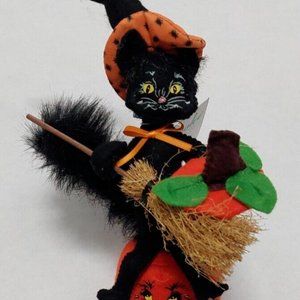 Annalee Halloween Black Cat Witch Jack O Lantern Broom Decor Holiday Home NEW